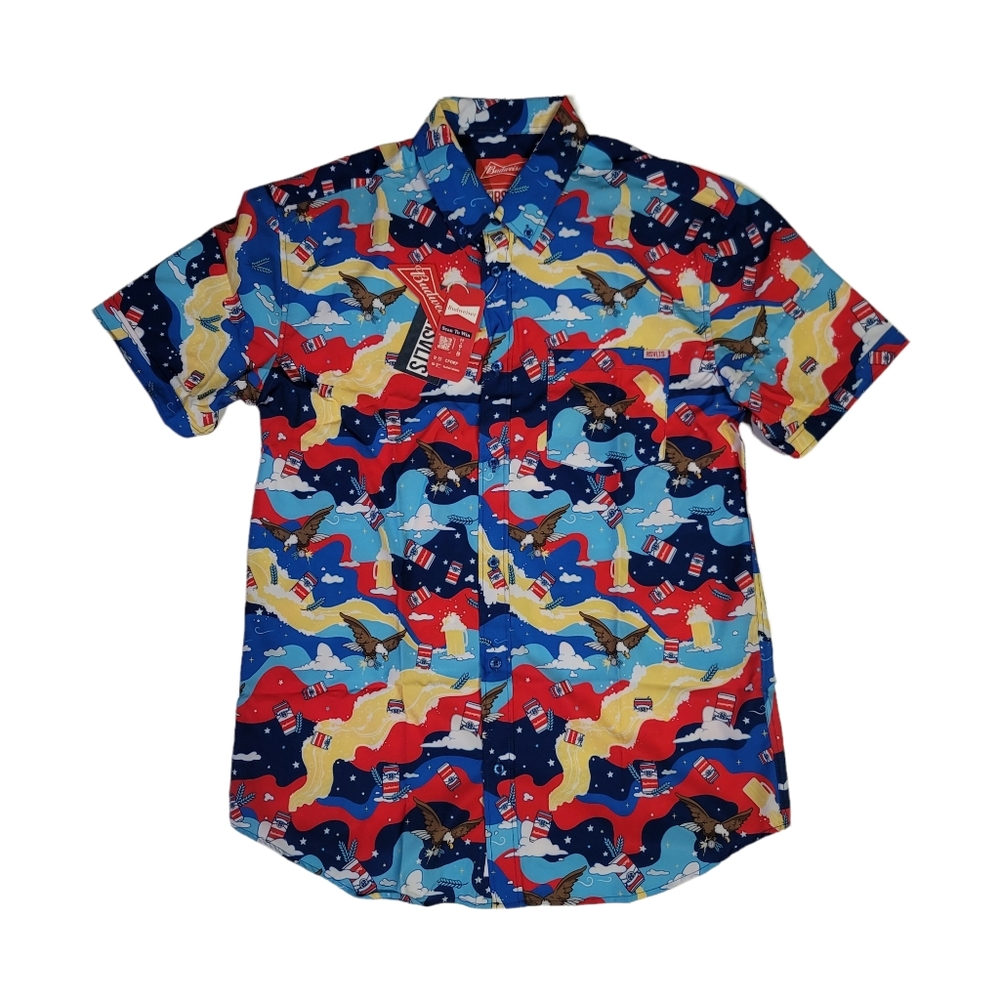 RSVLTS Budweiser Tripping Buds Button Up Shirt Large